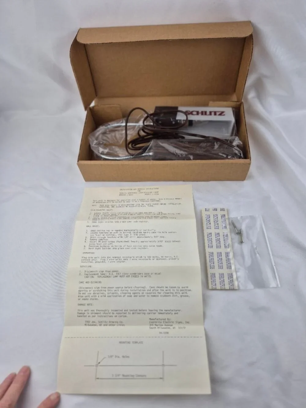 Vintage Schlitz Gooseneck Cash Register Light 1982